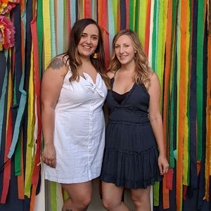 Navy blue ruffles dress